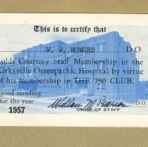 Courtesy Staff Membership in the Kirksville Osteopathic Hospital