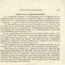 Nurses form an alumnae association article from JO