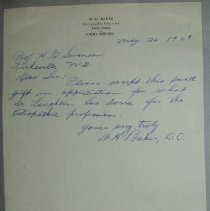 Letter from W.H. Baker to H.G. Swanson