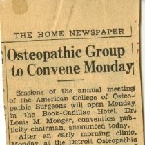 Osteopathic Group to Convene Monday