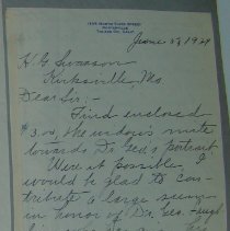 Letter from Elizabeth N. Carle to H.G. Swanson