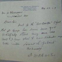 Letter from W.C. Carter to H.G. Swanson