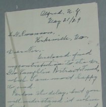 Letter from Anna Clarke to H.G. Swanson