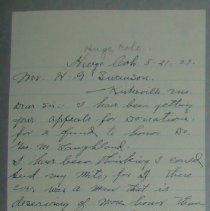 Letter from H.M. Cobb to H.G. Swanson