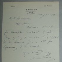 Letter from William M. Cory to H.G. Swanson