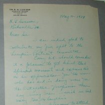 Letter from R.H. Cowger to H.G. Swanson