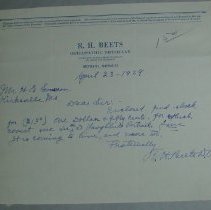 Letter from R.H. Beets to H.G. Swanson