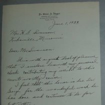 Letter from Orton A. Bigger to H.G. Swanson