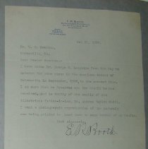 Letter from E.R. Booth to H.G. Swanson