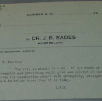 Letter from J.B. Eades to H.G. Swanson