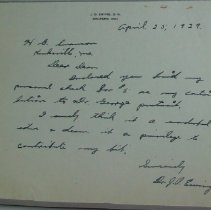 Letter from J.O. Ewing to H.G. Swanson