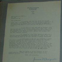 Letter from James W. Forquer to H.G. Swanson