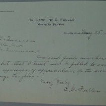 Letter from Caroline G. Fuller to H.G. Swanson