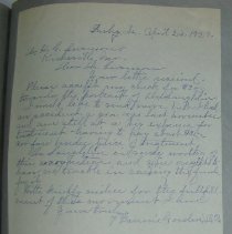 Letter from Fannie Gosden to H.G. Swanson