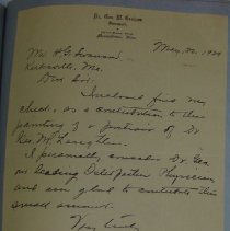 Letter from George W. Graham to H.G. Swanson