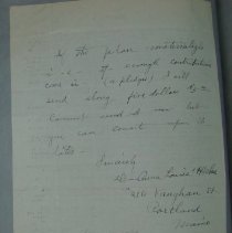 Letter from Anna Louise Hicks to H.G. Swanson