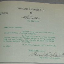 Letter from Edward E. Keeler to H.G. Swanson