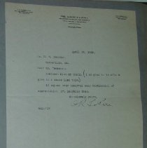 Letter from O.R. LePere to H.G. Swanson