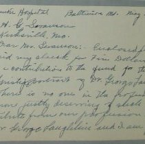 Letter from Grace R. McManis to H.G. Swanson
