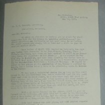 Letter from Caroline Chance McCune to H.G. Swanson