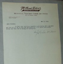 Letter from J.V. and Lulu McManis to H.G. Swanson