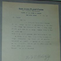 Letter from I.F. Mahaffay to H.G. Swanson