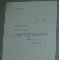 Letter from Orel F. Martin to H.G. Swanson