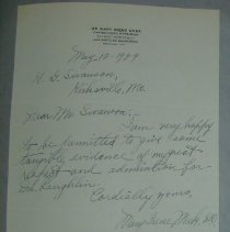 Letter from Mary Irene Meek to H.G. Swanson
