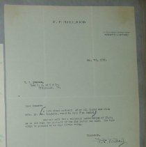 Letter from F.P. Millard to H.G. Swanson