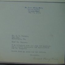 Letter from Anna Mary Mills to H.G. Swanson