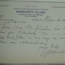 Letter from John J. Moriarty to H.G. Swanson