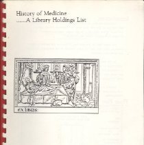 History of Medicine Library Holdings List