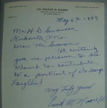 Letter from Ernest M. Moore to H.G. Swanson