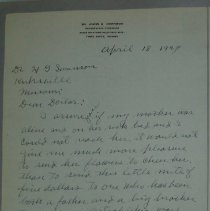 Letter from James G. Morrison to H.G. Swanson