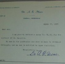 Letter from A.E. Moss to H.G. Swanson