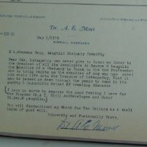 Letter from A.E. Moss to H.G. Swanson