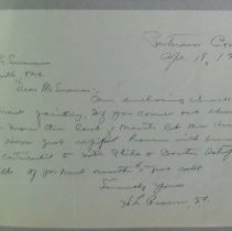 Letter from H.L. Pease to H.G. Swanson