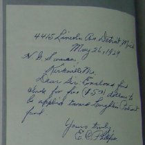 Letter from E.C. Phelps to H.G. Swanson