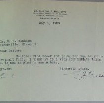 Letter from Eugene F. Pellette to H.G. Swanson