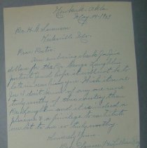 Letter from Clarence T. and Lillian Ray to H.G. Swanson