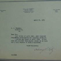 Letter from Harry L. Ritz to H.G. Swanson