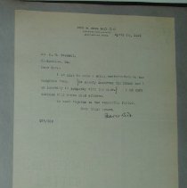 Letter from George W. Reid to H.G. Swanson