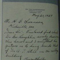 Letter from L. Blanche Sharp to H.G. Swanson