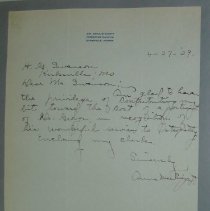 Letter from Anna Mae Siegert to H.G. Swanson