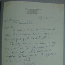 Letter from Ernest Sisson to H.G. Sawnson