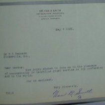 Letter from Van B Smith to H.G. Swanson