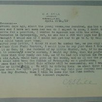 Letter from C.E. Still to H.G. Swanson