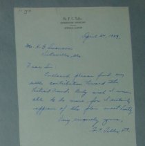 Letter from F.C. Tabler to H.G. Swanson