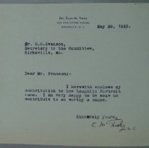 Letter from Elsa M. Tieke to H.G. Swanson