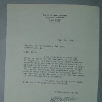 Letter from H.R. Stallbohm to the Kirksville Osteopathic College